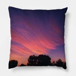 Dark Tree against a beautiful sky Pillow