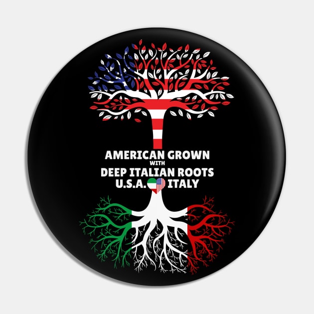 American Grown With Deep Italian Roots Italy Heart USA Pin by Rosemarie Guieb Designs