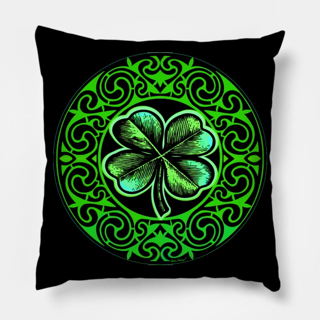 Shamrock Irish Celtic Fierceness Pillow by WarriorX