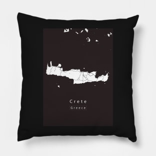 Crete Greece Island Map Pillow