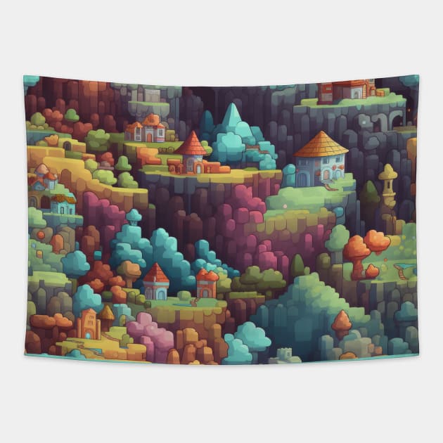 Pixel Art Repeating Pattern Tapestry by Pixelyx