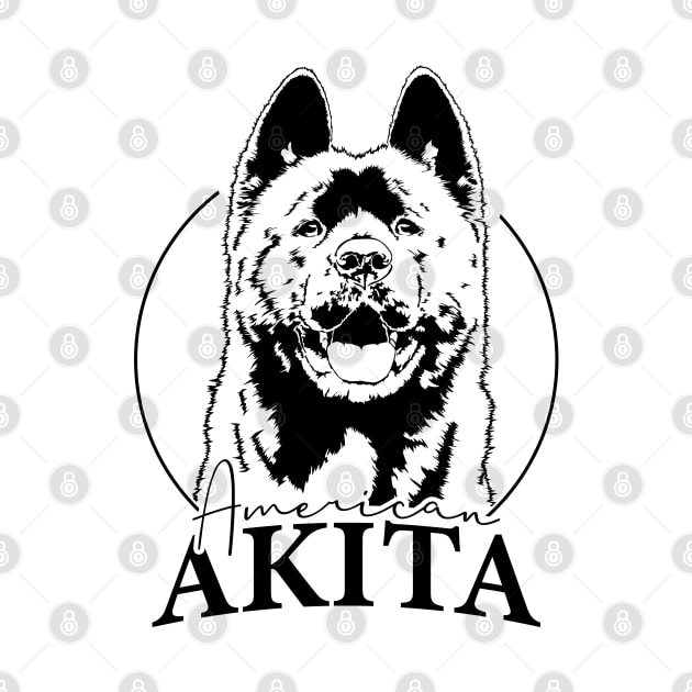 Funny Proud American Akita dog portrait gift by wilsigns