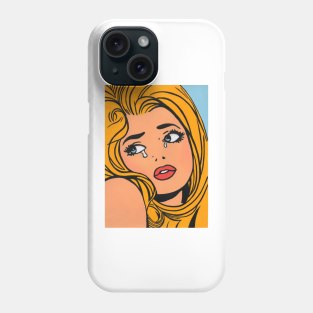 Pop Art crying girl 4 T-Shirt Phone Case