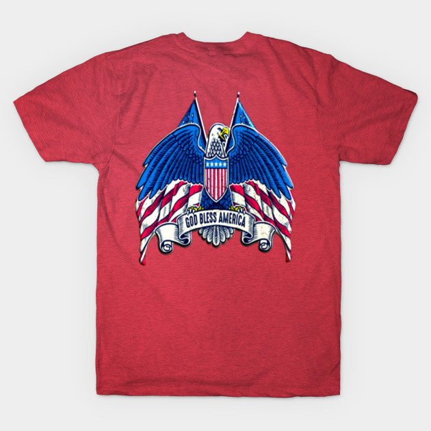 Disover Vintage Hand Drawn American Flag And Eagle - America - T-Shirt