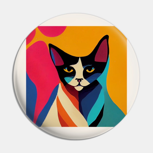 Abstract Cat Pin by n23tees