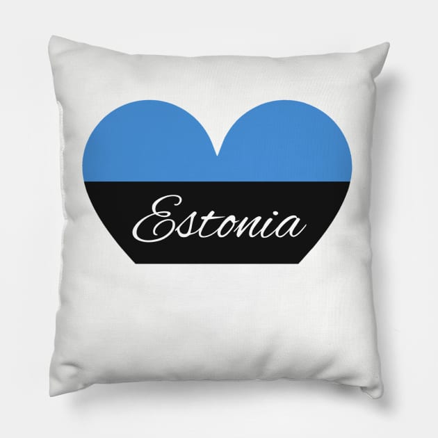 Estonia Heart Flag Pillow by LukjanovArt