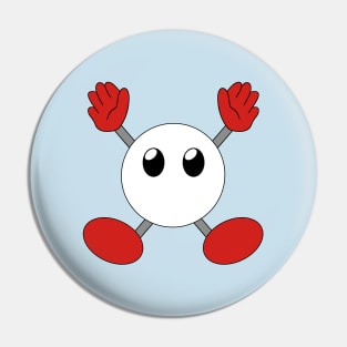 Round Boi In White And Red Pin