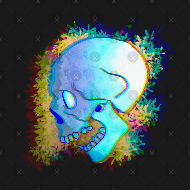 Pastel Skull With Flowers Skull Design TShirt TeePublic