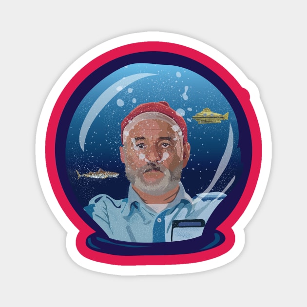 Steve Zissou Snow GLobe Magnet by nicholashugginsdesign