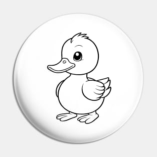 Cute Baby Duck Animal Outline Pin