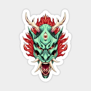 Green Dragon Head Mask Magnet