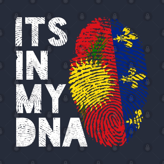 Its In My DNA Guadeloupe Flag Fingerprint by BraaiNinja