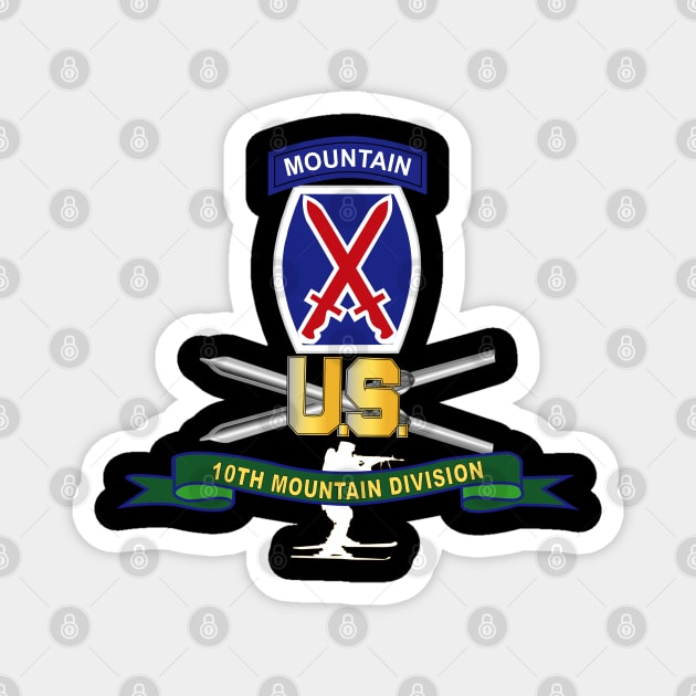 10th Mountain Division - SSI w Ski Branch - Ribbon X 300 Magnet by twix123844