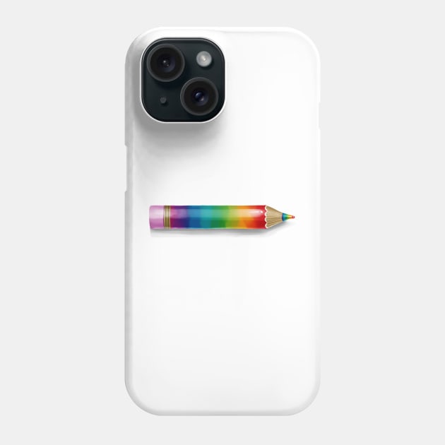 Rainbow Pencil Phone Case by Rowena Aitken