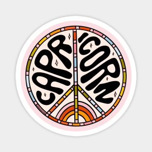 Capricorn Peace Sign Magnet