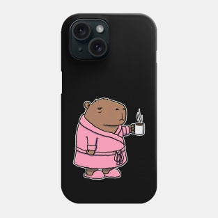 Capybara Coffee Bath Robe Phone Case