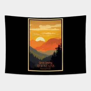 Great Smoky Mountains national park vintage travel poster Tapestry