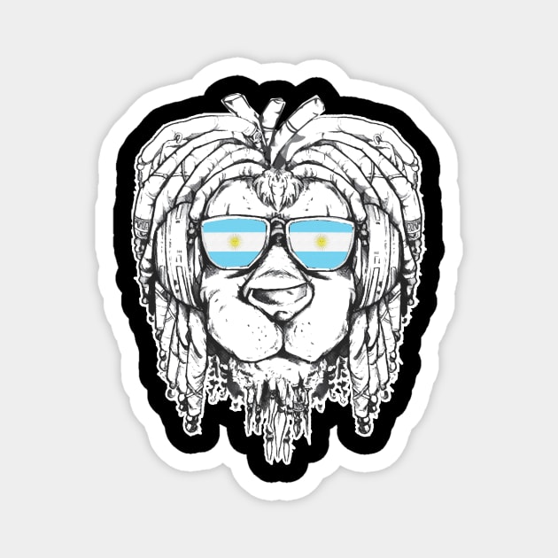 Rasta Reggae Lion Argentina Gift Rastafari Magnet by Pummli