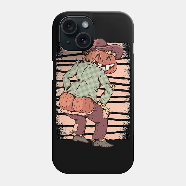 Halloween Scarecrow Pumpkin Buttocks Phone Case by madeinchorley