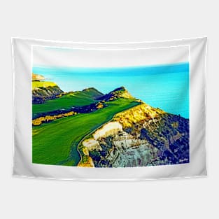 10th Hole at Cape Kidnappers Golf Club Tapestry