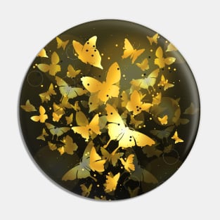 Golden Butterfly Garden Pin