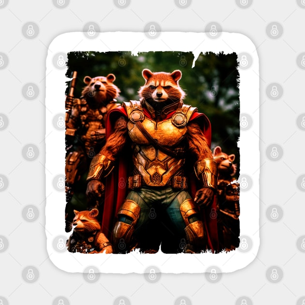 Raccoon Rocket Special Forces guardian of the galaxy Magnet by BEBAS BERSUARA