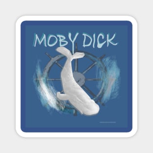 Moby Dick on blue Magnet