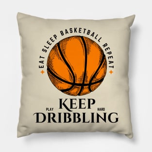 Keep Dribbling - Vintage Basketball Player Team Jersey Pillow