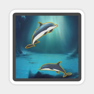 dolphin art Magnet