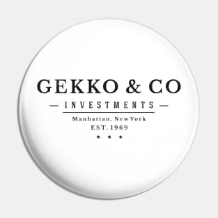 Gekko & Co - Investments - modern vintage logo Pin