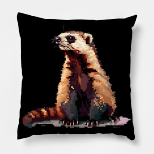 Ferret in Pixel Form Pillow