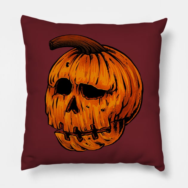 Pumpkin Head Pillow by marimasstudio