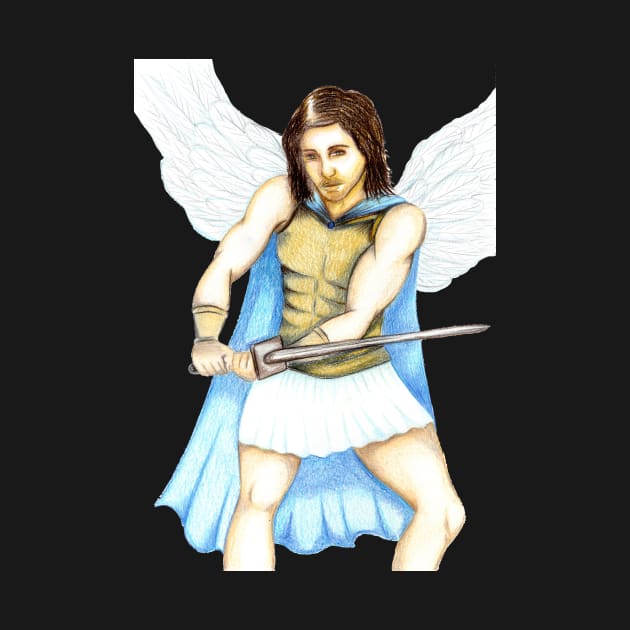 Archangel Michael the Protector- Light Grey by EarthSoul