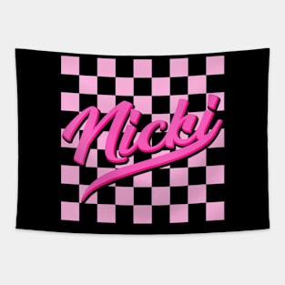 Womens Personalized Name  I Love   80's Groovy Bday Tapestry