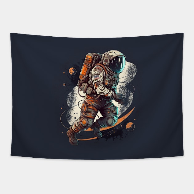 The Cosmic Street Art: An Astronaut's Journey in the Stars Tapestry by Abili-Tees