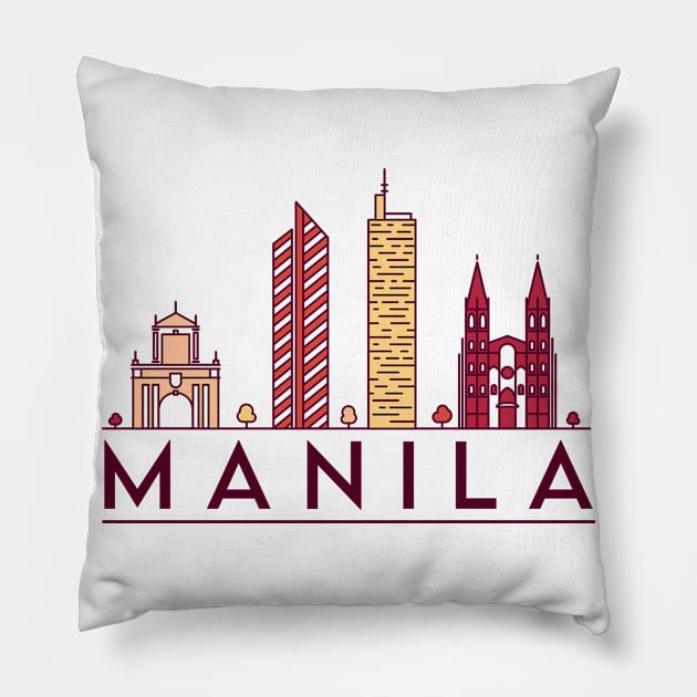 Manila cityscape Pillow by SerenityByAlex