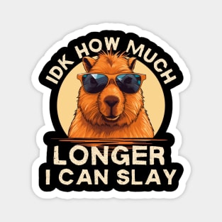 Idk How Much Longer I Can Slay Funny Capybara Magnet