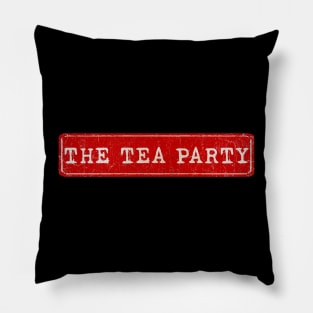 vintage retro plate The Tea Party Pillow