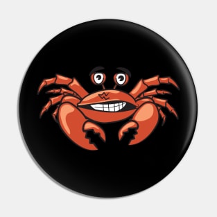 Crab Funny Crazy Pin