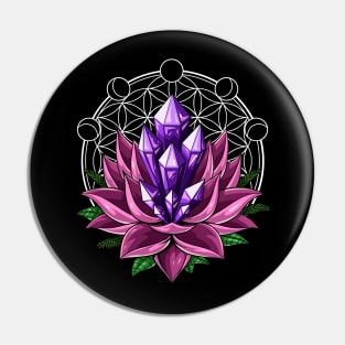 Zen Lotus Crystals Pin