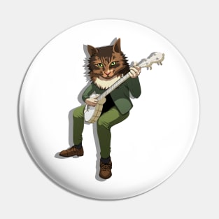 Banjo Boy Cat - No Text Version Pin