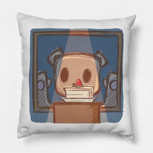 Hungry Hako Pillow by mongdrawings