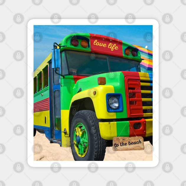 Take a Rasta Style Bus to the Beach Magnet by CheeseOnBread