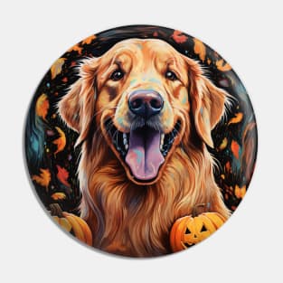 Halloween Golden Retriever Pin