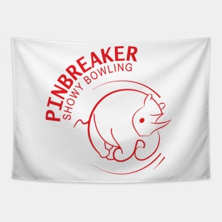 Pinbreaker - Showy Bowling (red) Tapestry