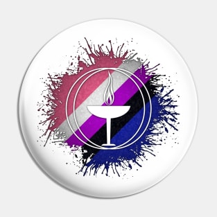 Paint Splatter Gender Fluid Pride Flag Unitarian Universalism Symbol Pin