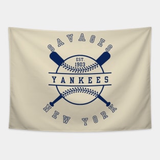 Yankees Savages Baseball Team Tapestry