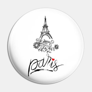 Sketchy of Eiffel tower in Paris. Symbol of France. Pin