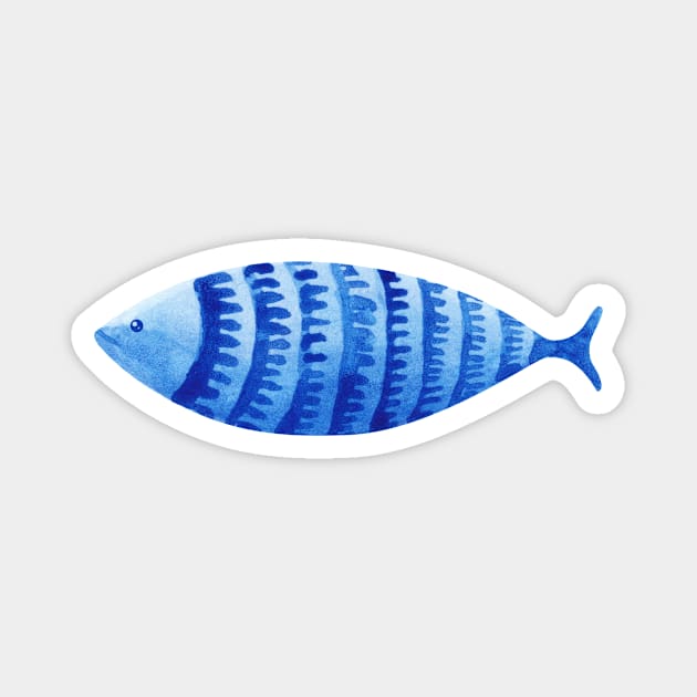 blue fish Magnet by shoko