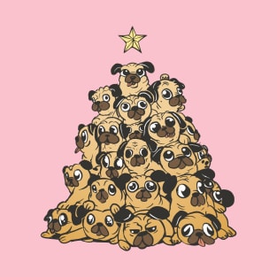 CHristmas Pugs Dogs Puppys T-Shirt